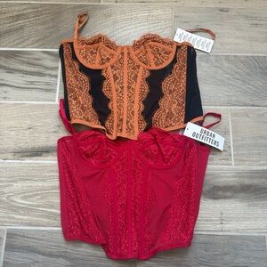 Urban Outfitters Lace Corset Tops Bundle - both tagged size Medium